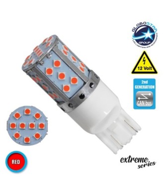 Λαμπτήρας LED Extreme Series Can-Bus 2ης Γενιάς με βάση T20 7443 15W 12v Κόκκινος για Πορείας Στοπ GloboStar 81156